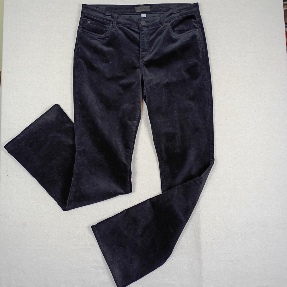 KUT from the Kloth Karen Baby Bootcut Black Corduroy Pants Size 14 NWOT